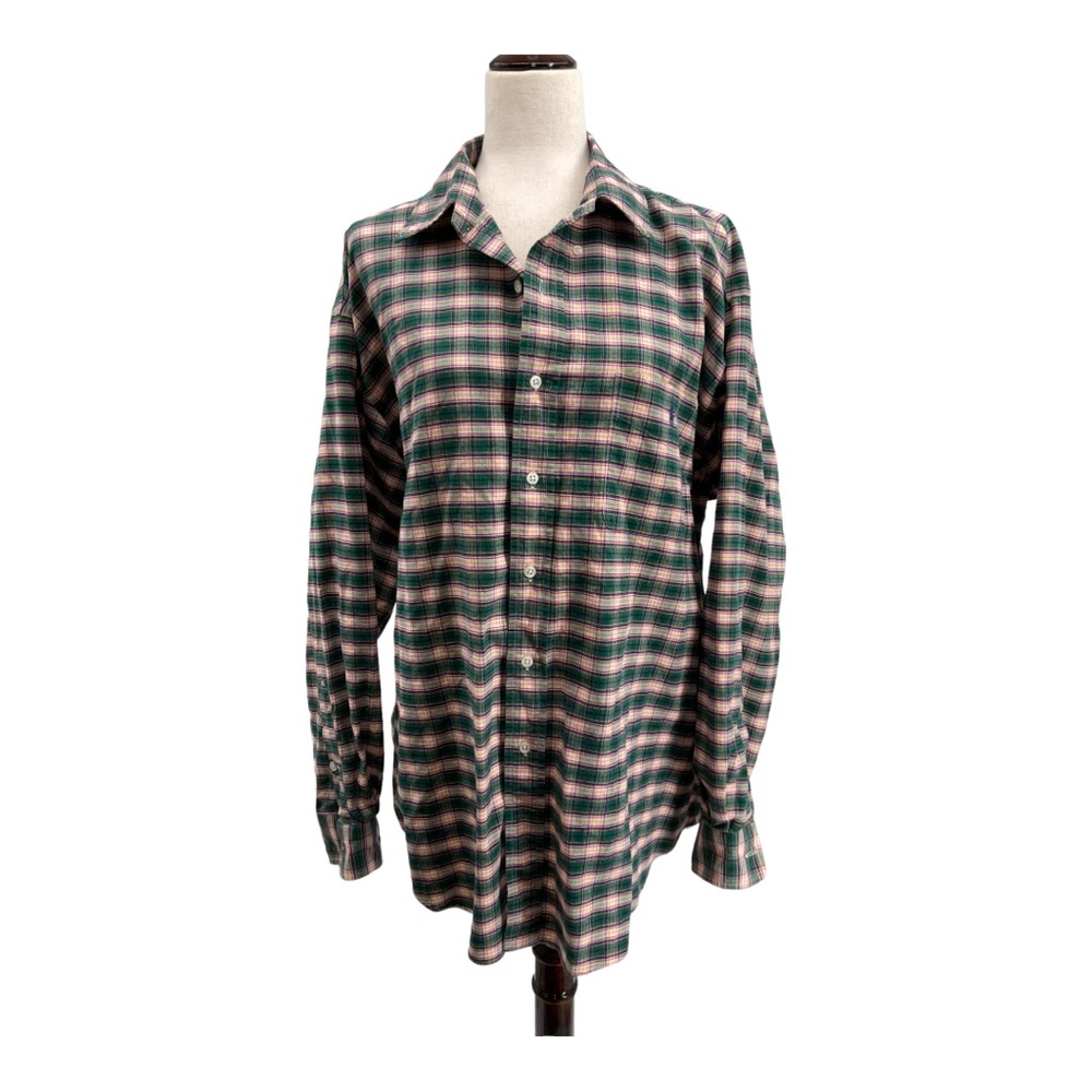 Ralph Lauren Cotton Button Down Long Sleeve Plaid Brushed Shirt - Picture 16 of 16